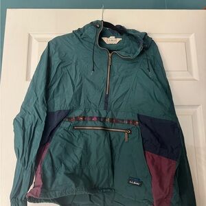 L.L. Bean Teal and Purple Windbreaker